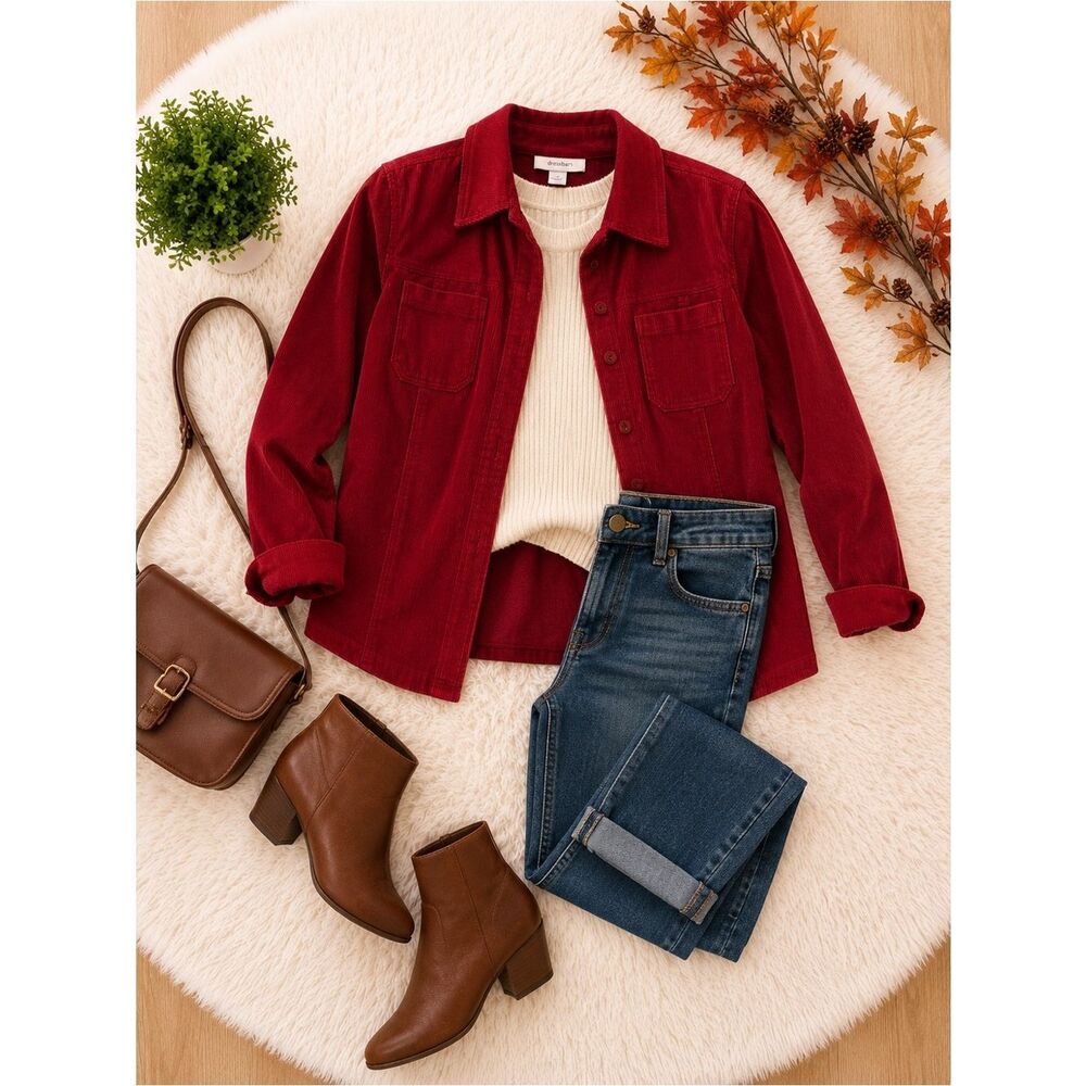Dressbarn Bold Red Corduroy Jacket